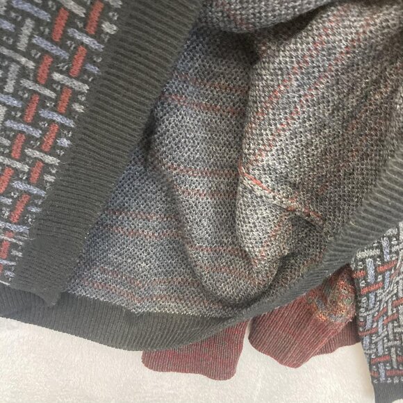 Lot of 2 Retro Crewneck Sweaters Mens Large Baggy Relaxed Red Black Knit Vintage - Picture 16 of 16